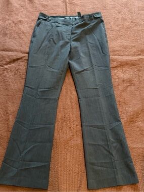 Women's H&M Gray Black Pinstripe Straight Leg Trousers,  Size 10